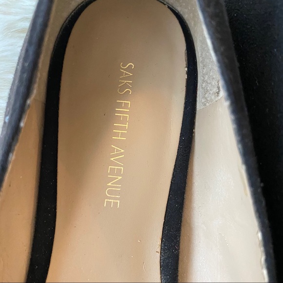 Saks 5th Avenue black kadia suede studded flats - Picture 5 of 10